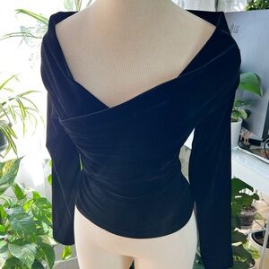 All Saints Black Off-Shoulder Top